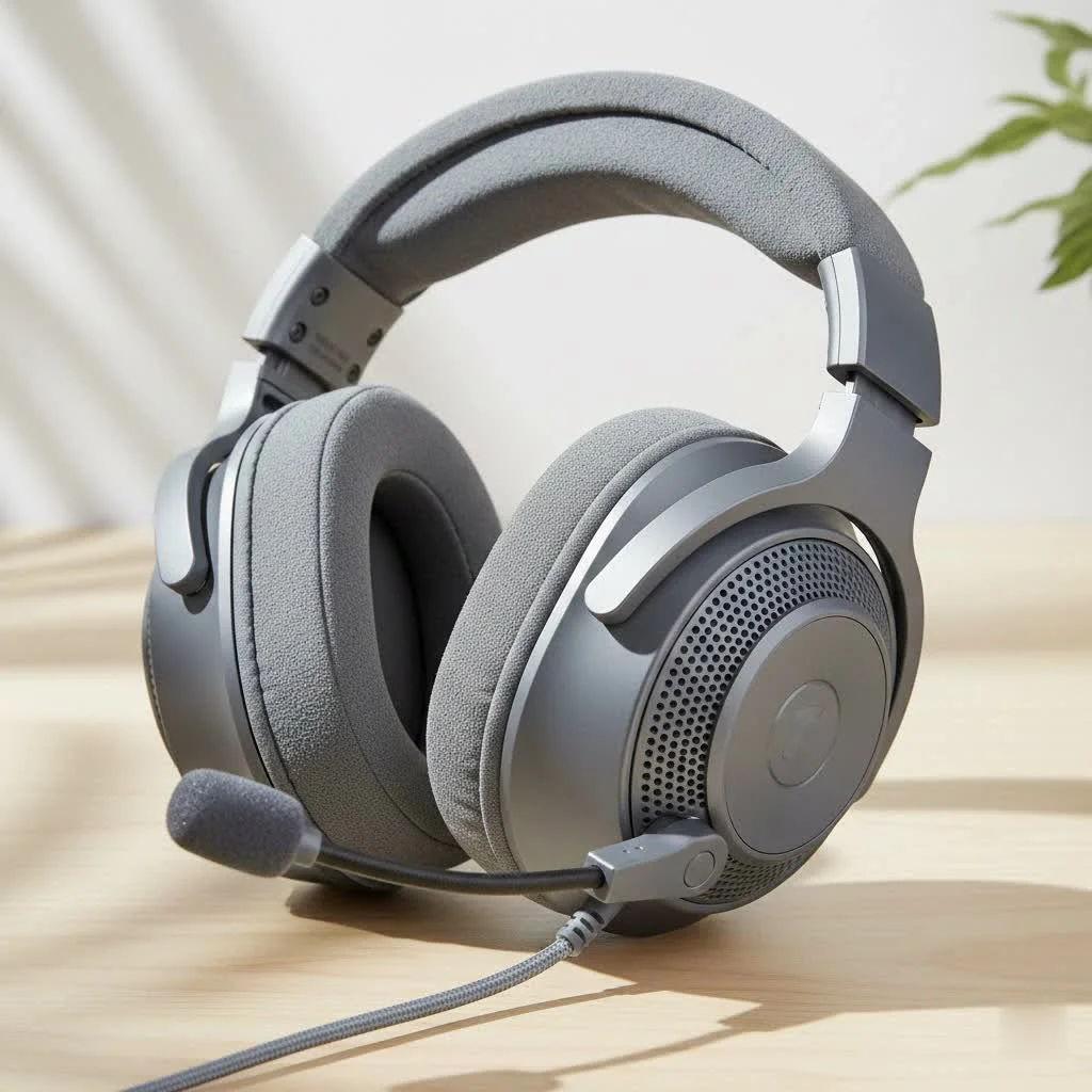Gamer wearing a high-quality gaming headset