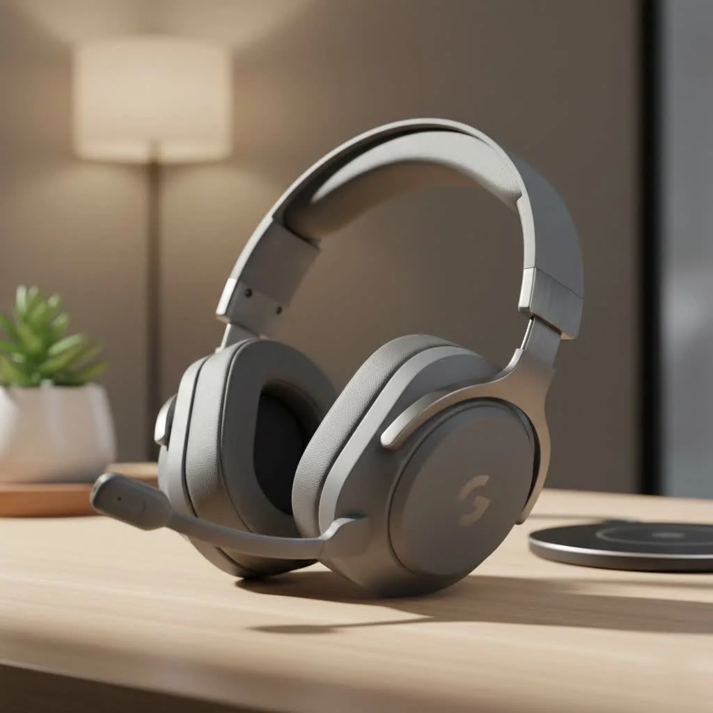 Gamer wearing a wireless gaming headset