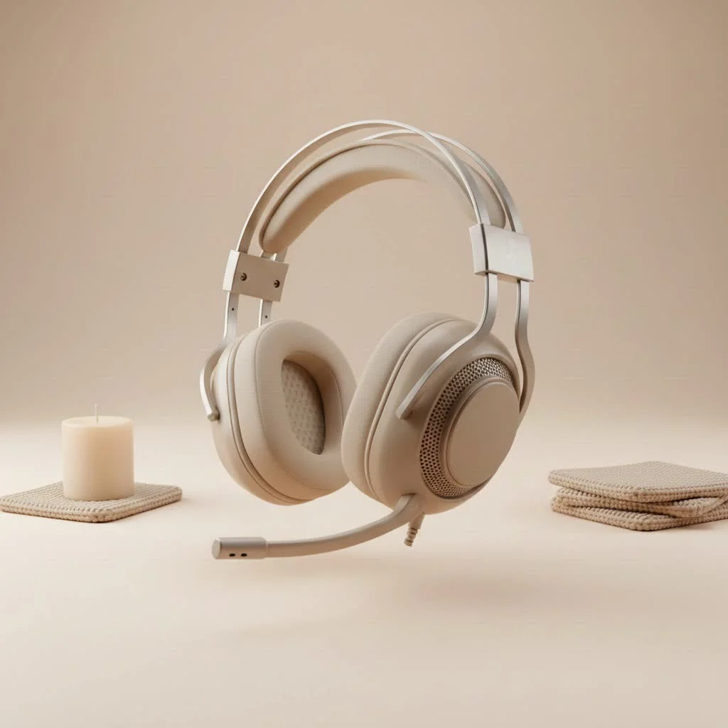 Stylish cat ear gaming headset with RGB lighting