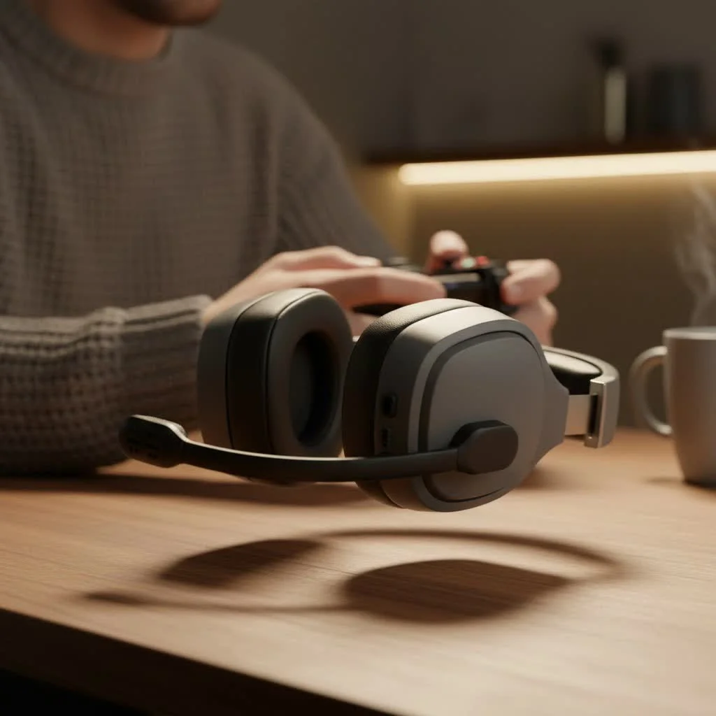 Gamer wearing a high-quality PC gaming headset
