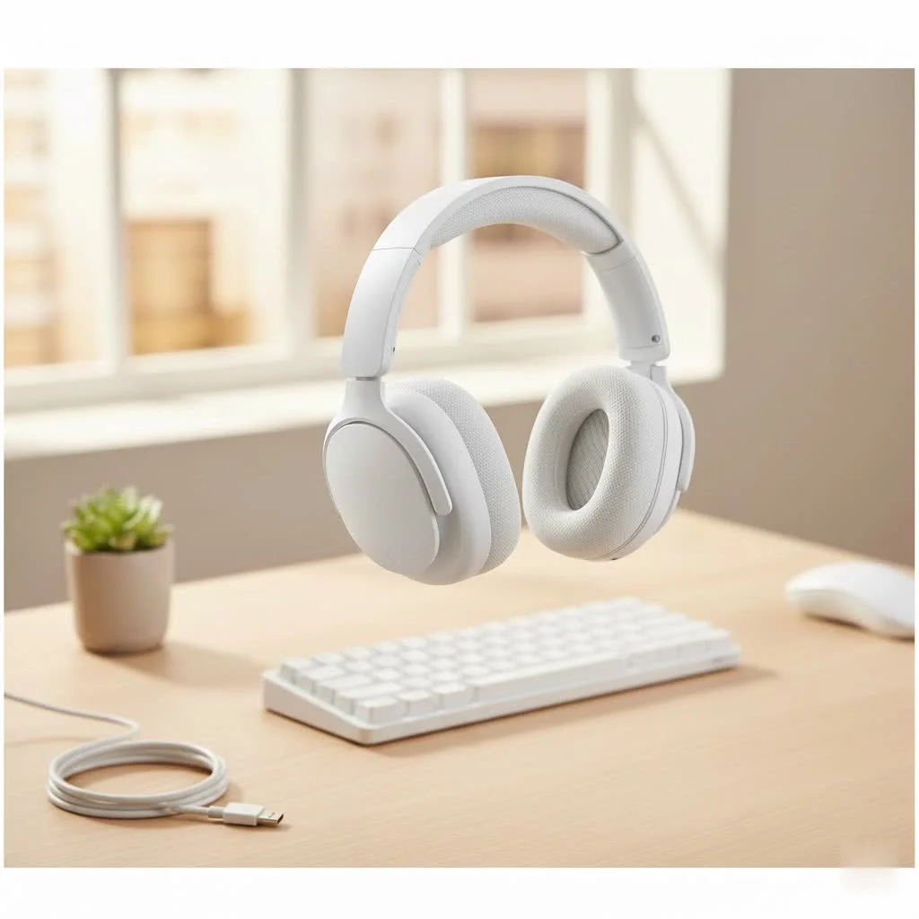 PDP gaming headset on a desk with a controller