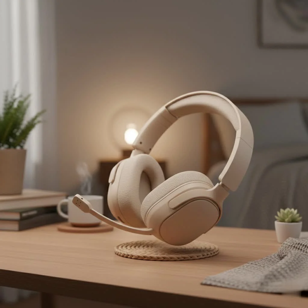 Gamer wearing a high-quality PS5 gaming headset