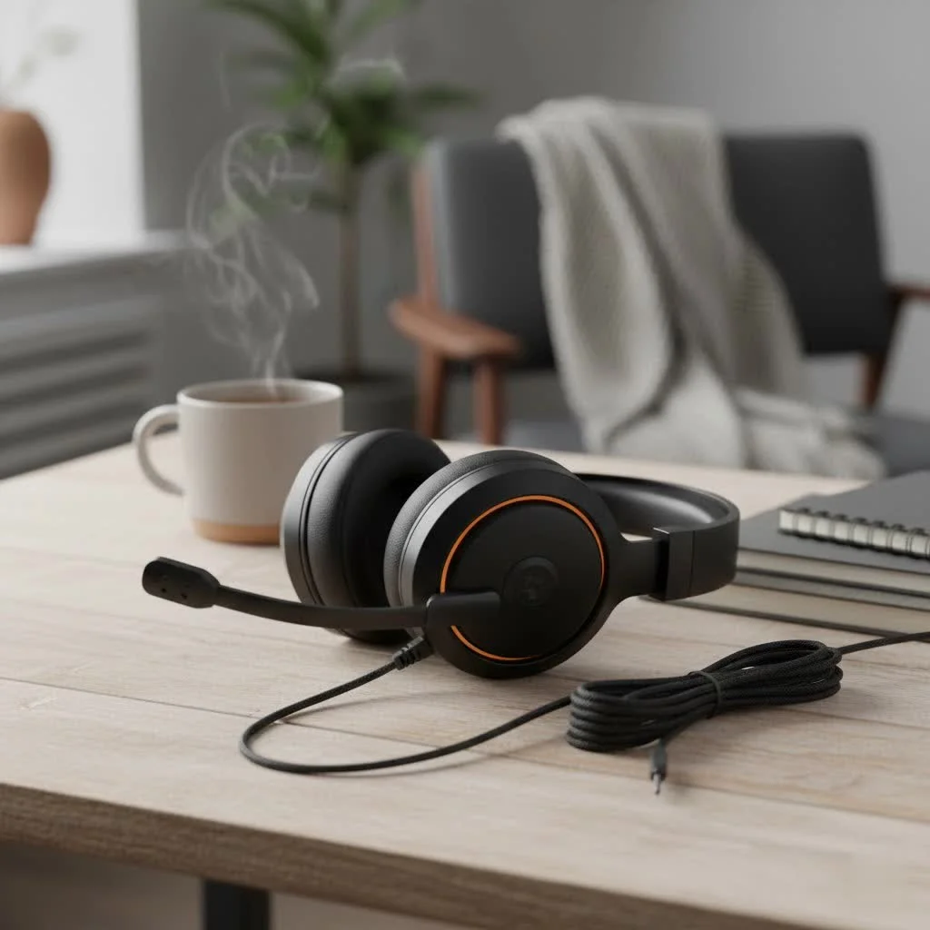 Gamer wearing a high-quality gaming headset