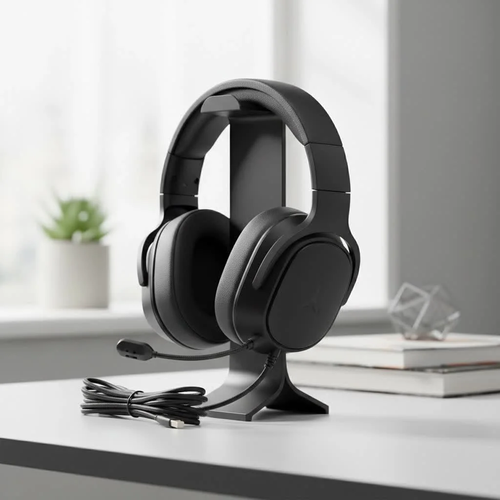 Gamer wearing a high-quality gaming headset