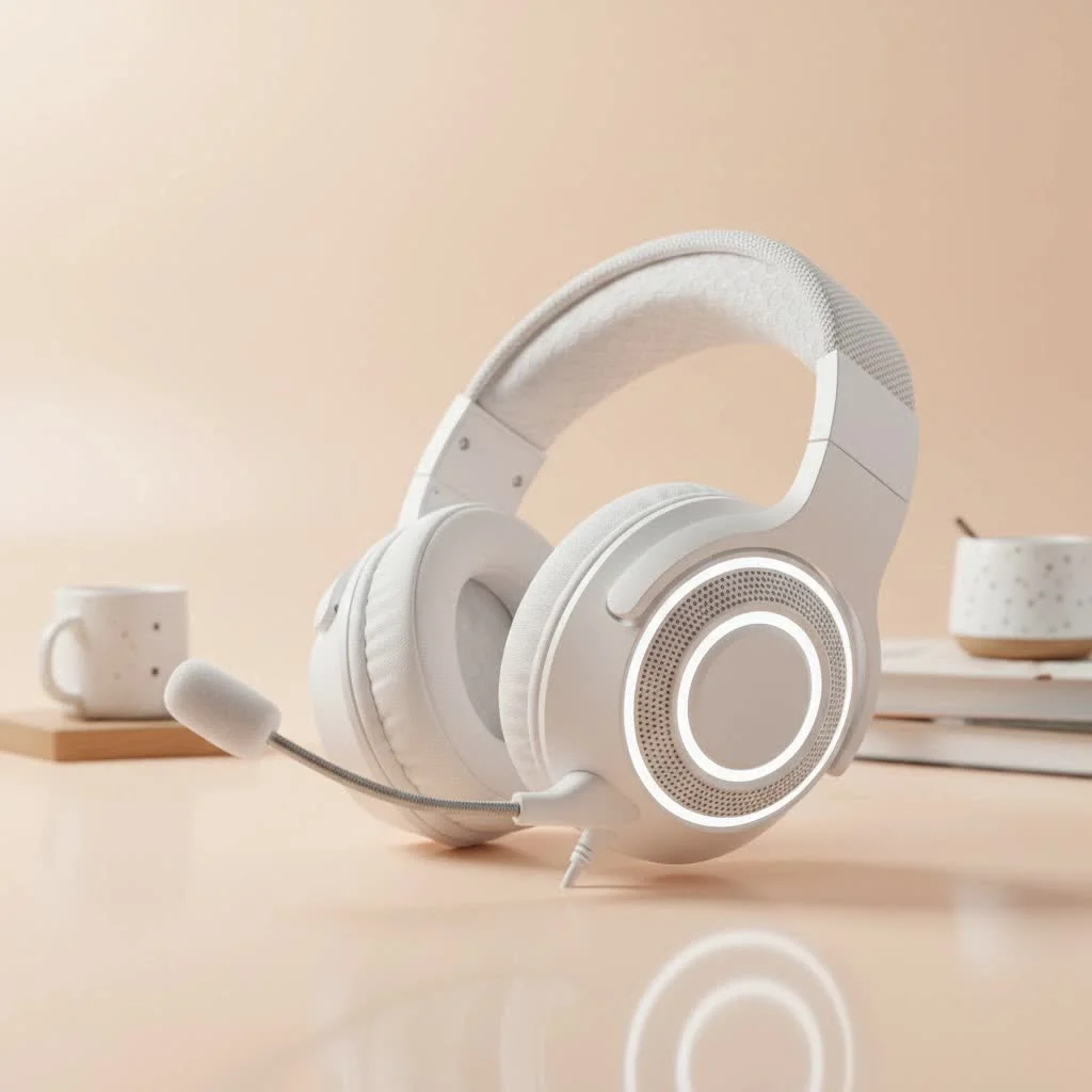 Gamer wearing a Bluetooth gaming headset