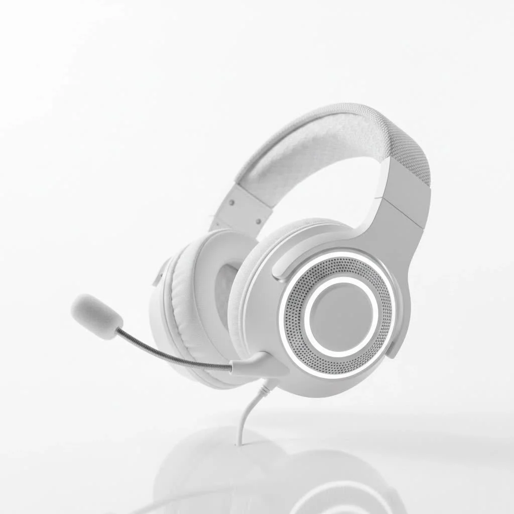 HyperX gaming headset on a desk with a controller